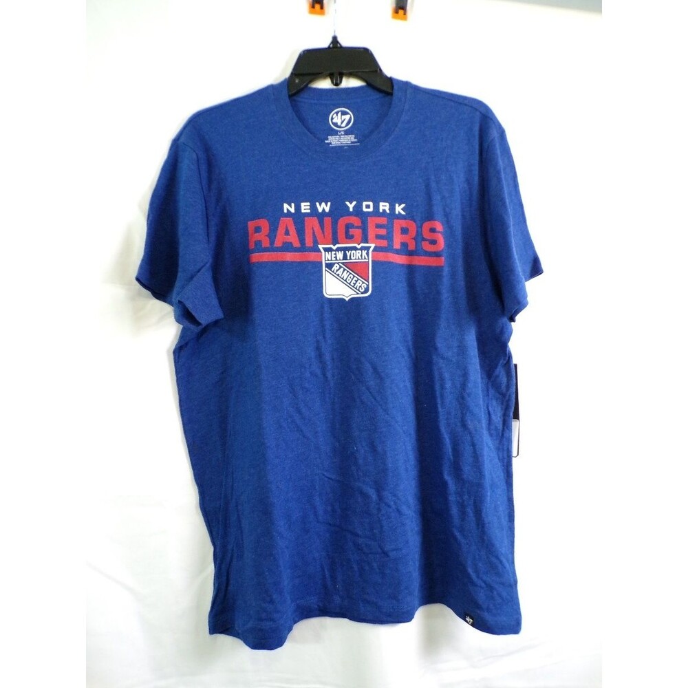 47 Brand New York Rangers Men's Large Blue Graphic T Shirt L/G